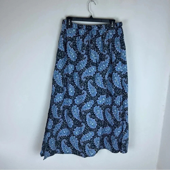 J. Crew Collection Floral Paisley Pull On Cotton Maxi Skirt Size 4 - Picture 5 of 9